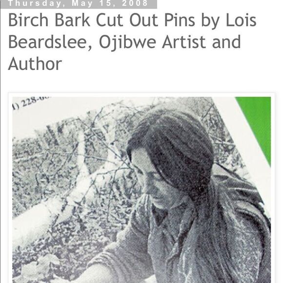 Vintage Lois Beardslee Ojibwe birch turtle pin - Picture 5 of 6